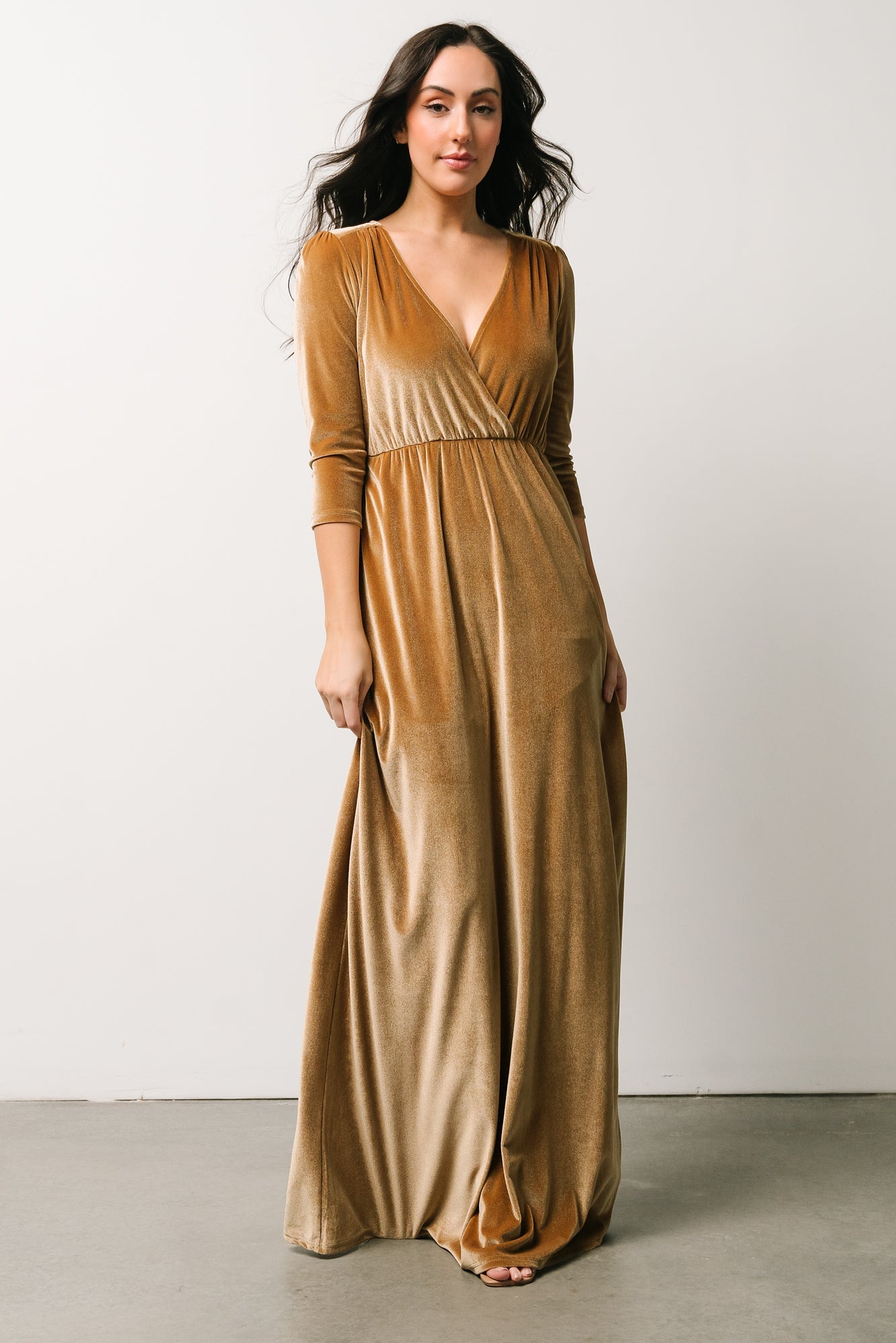 Sofia Velvet Maxi Dress | Gold