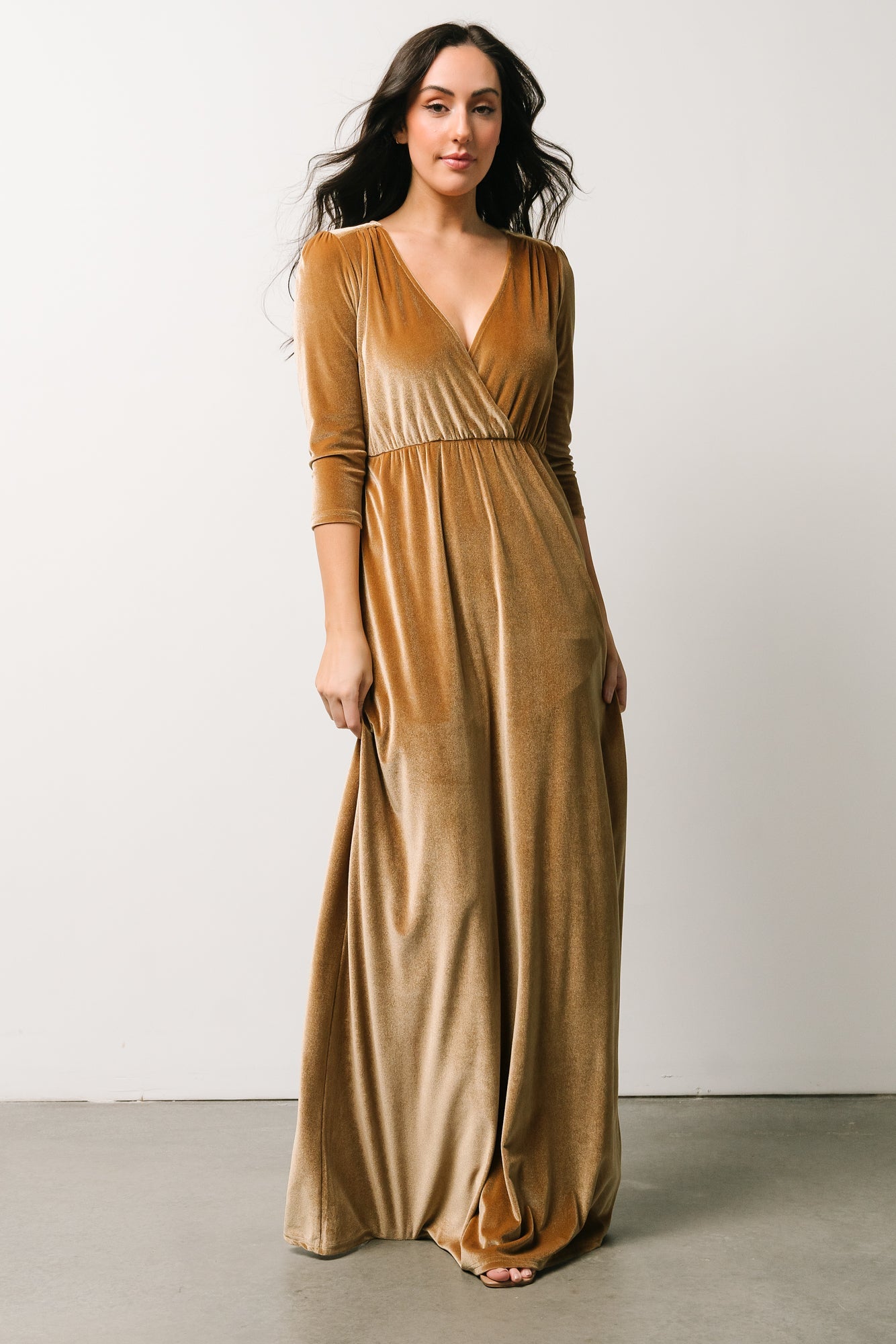 Yellow velvet maxi dress Clearance