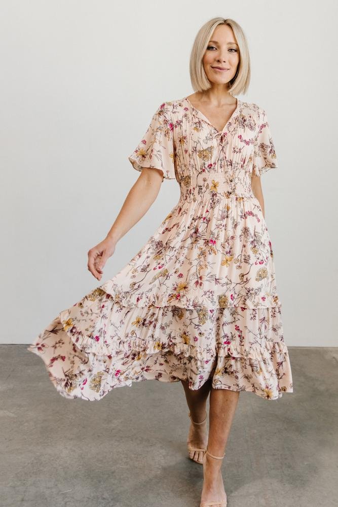 Marta Smocked Midi Dress, Multi Floral