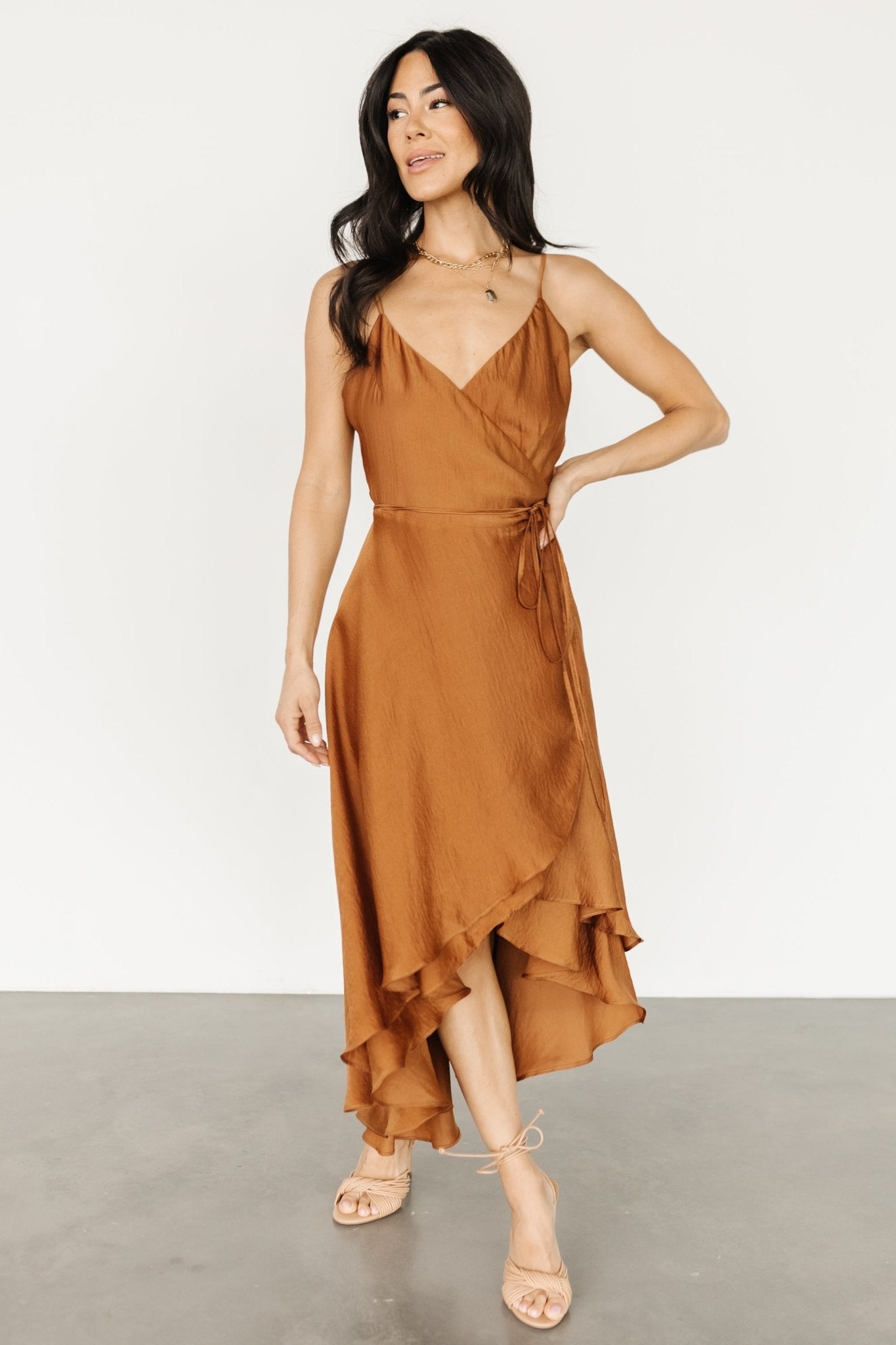 bronze cocktail dress