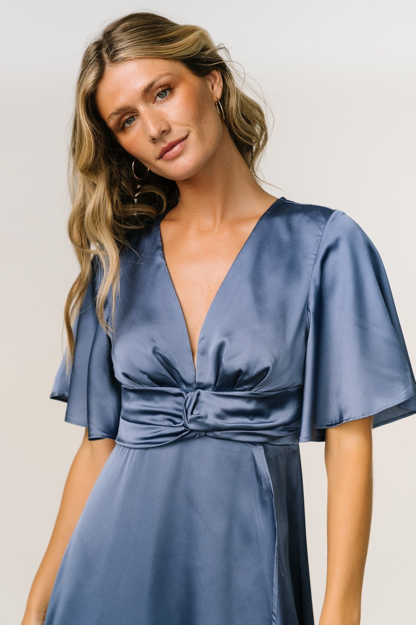Stina Satin Maxi Dress | Blue