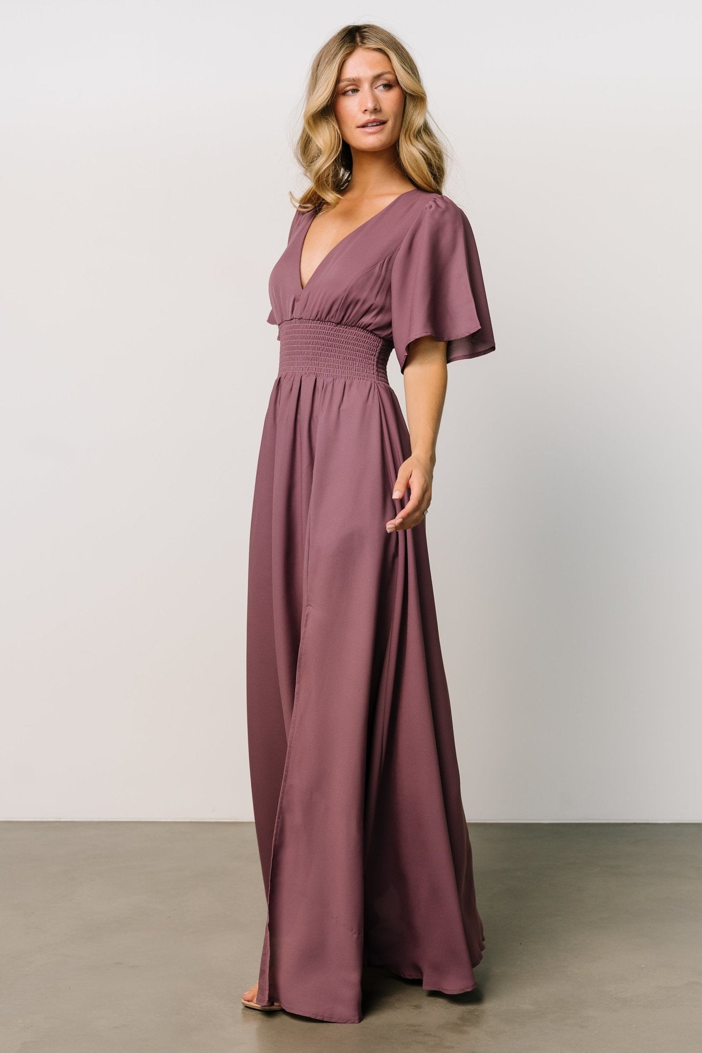 Verona Smocked Maxi Dress | Vintage Plum - Baltic Born