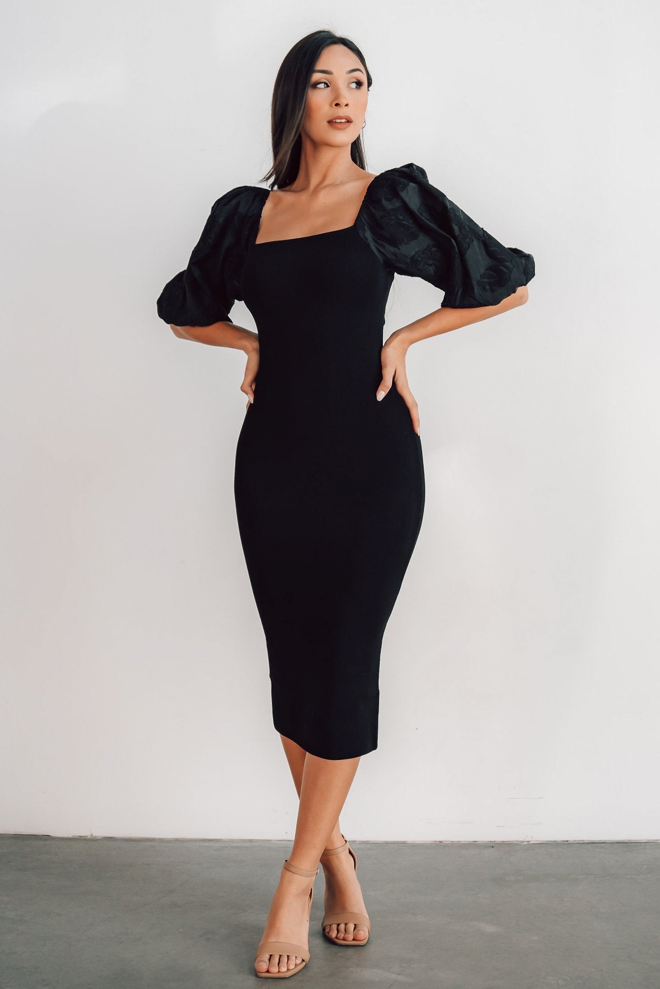 Weyland Bodycon Midi Dress Black - Main Image