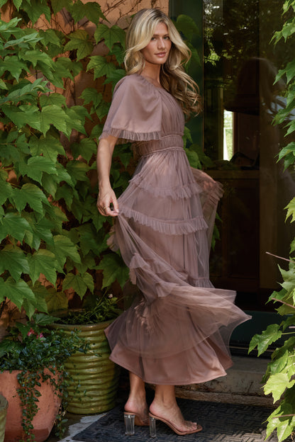 Magdalena Tulle Maxi Dress | Mink