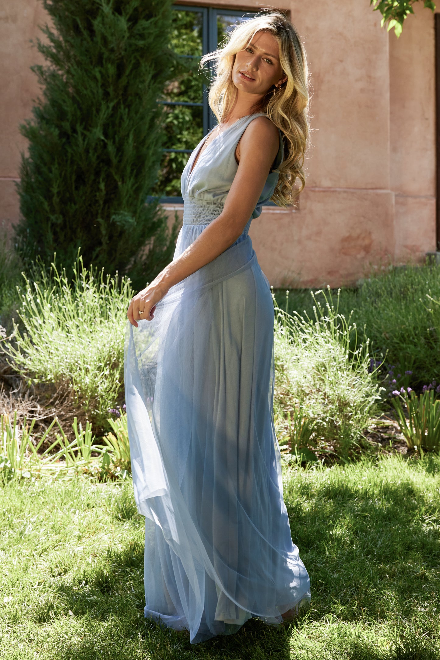 Kamila Tulle Maxi Dress | Whisper Blue