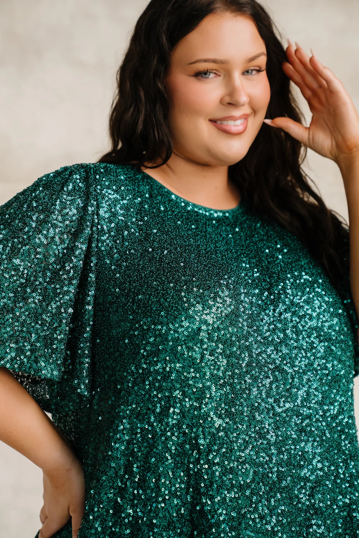 Kimber Sequin Shift Dress | Emerald