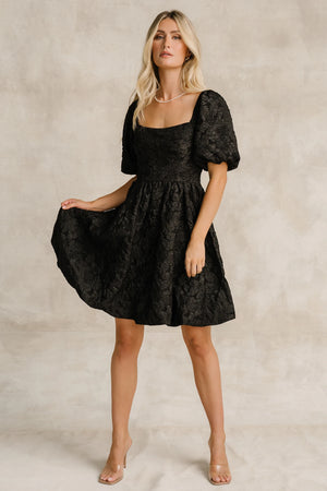 Enchanted Jacquard Dress | Black