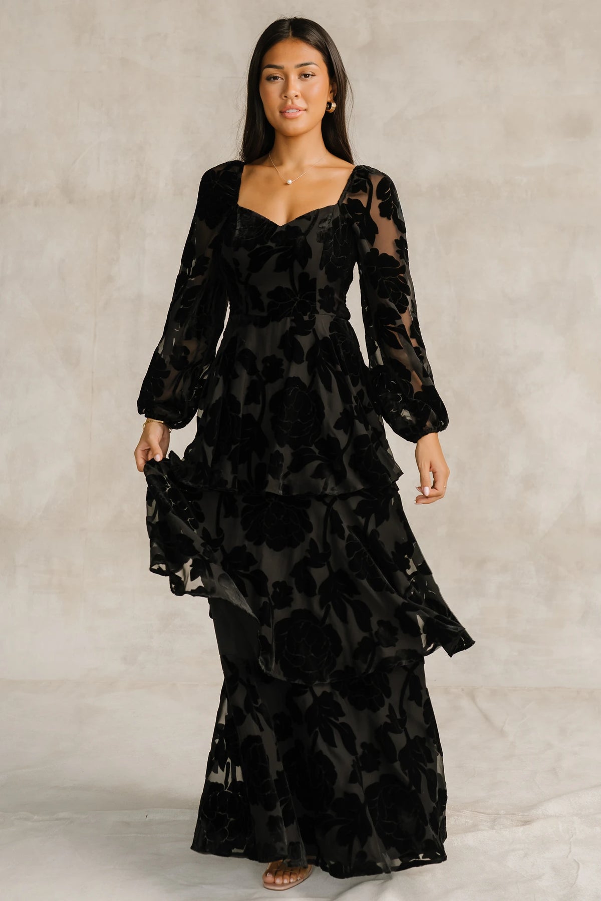 Alexandra Velvet Maxi Dress | Black