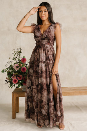 Adelyn Maxi Dress | Deep Clove Metallic