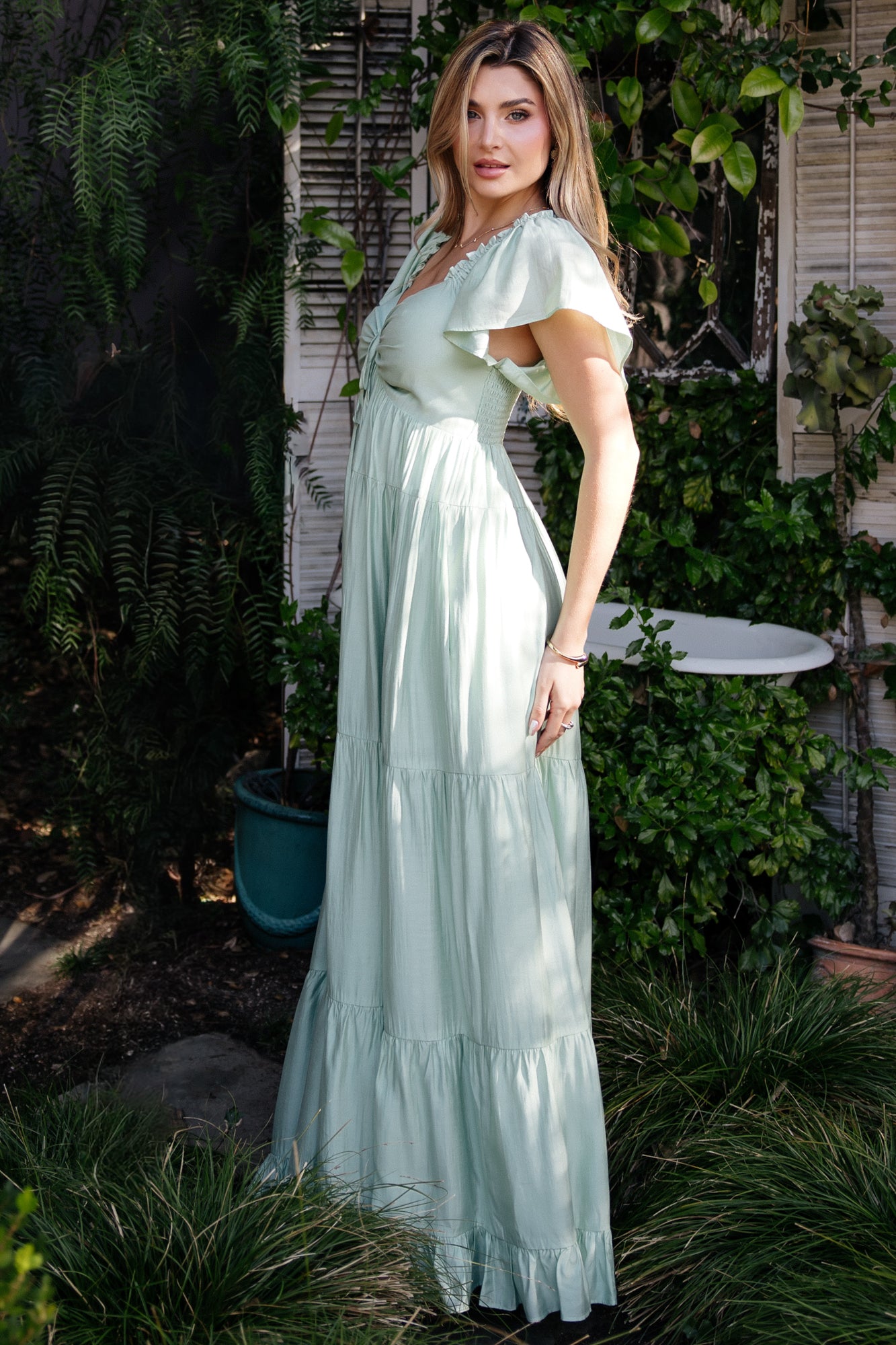 Baltic Born Womens Agatha Maxi Dress | Light Sage | Size: Medium Baltic Born Womens Agatha Maxi Dress | Light Sage | Size: Medium