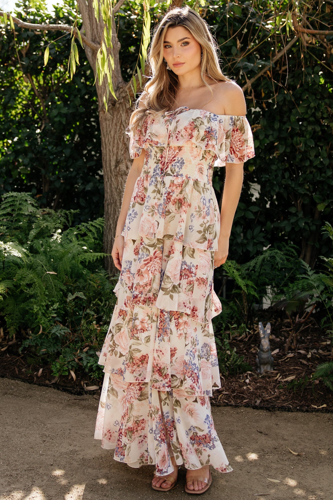 Carina Off Shoulder Maxi Dress | Multi Floral
