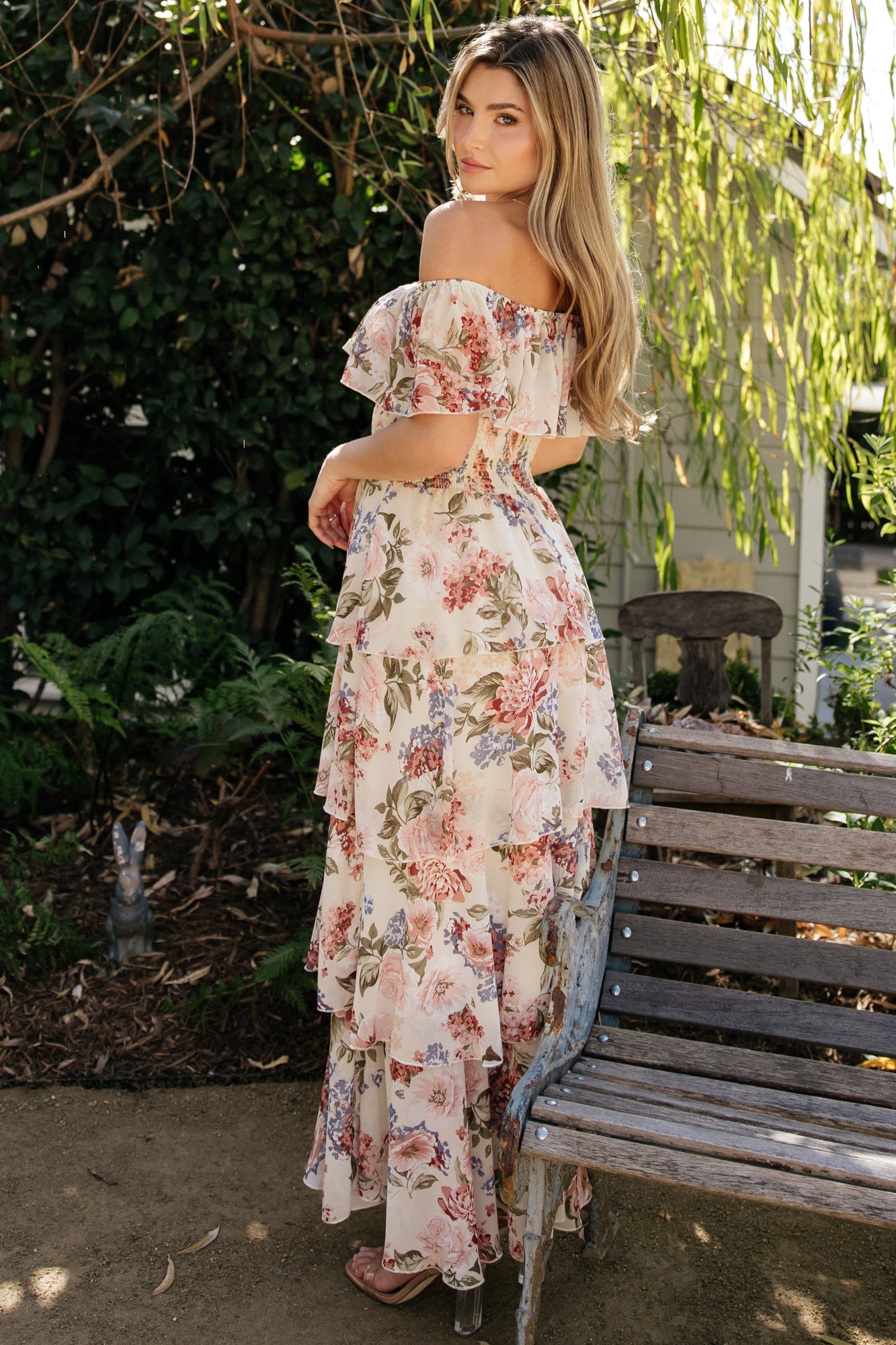 Baltic Born Womens Carina Off Shoulder Maxi Dress | Multi Floral