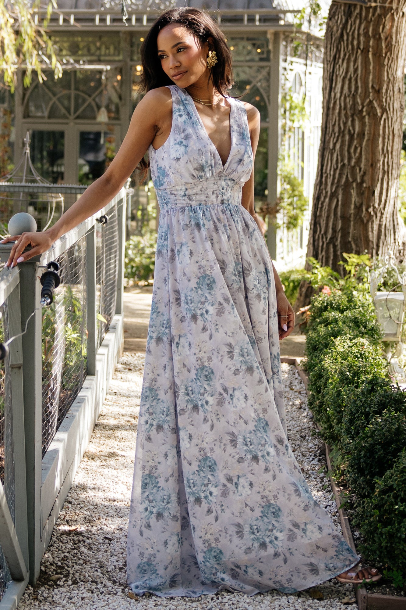Imogen Maxi Dress Light Blue Floral | Baltic Born XS Imogen Maxi Dress Light Blue Floral | Baltic Born XS