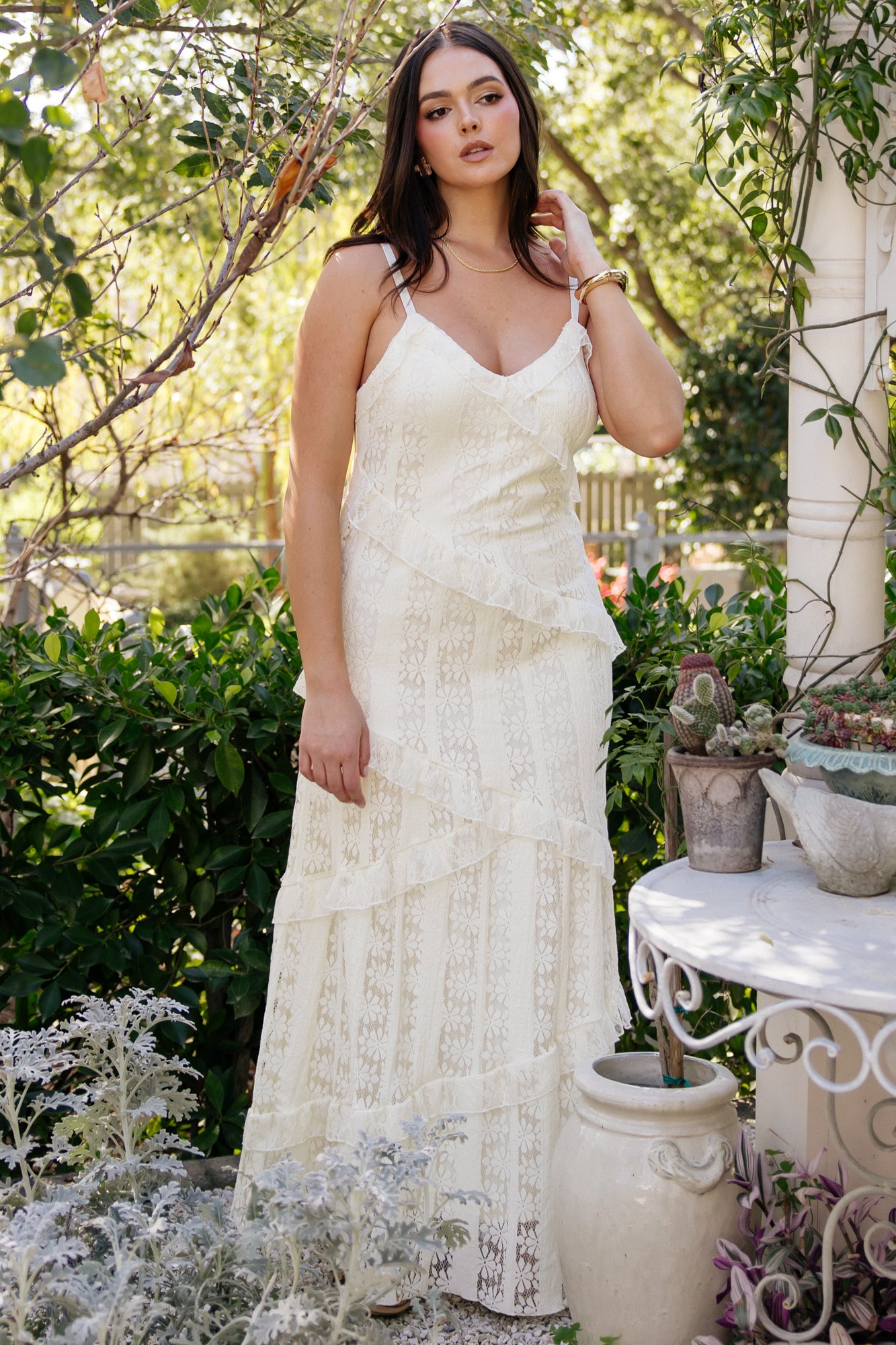 Baltic Born Womens Annabelle Lace Maxi Dress | Cream | Size: XS Baltic Born Womens Annabelle Lace Maxi Dress | Cream | Size: XS