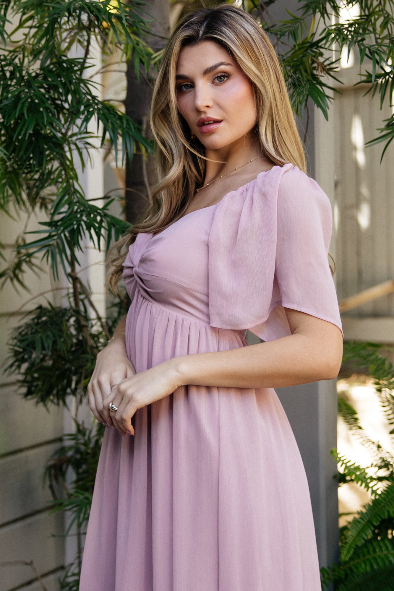 Baltic Born Womens Nora Midi Dress | Dusty Mauve Baltic Born Womens Nora Midi Dress | Dusty Mauve