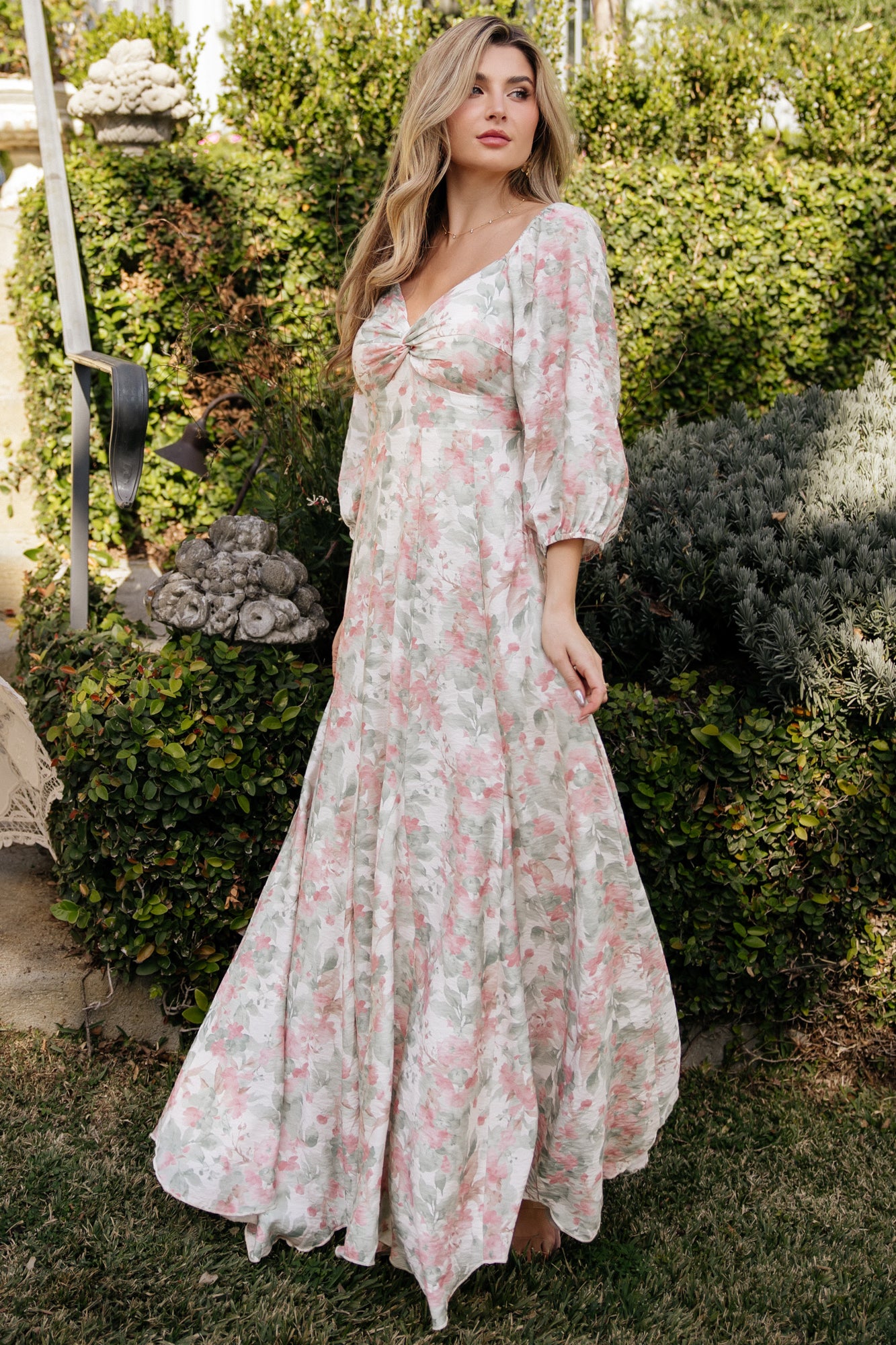 Baltic Born Womens Esther Maxi Dress | Sage + Blush Floral Baltic Born Womens Esther Maxi Dress | Sage + Blush Floral