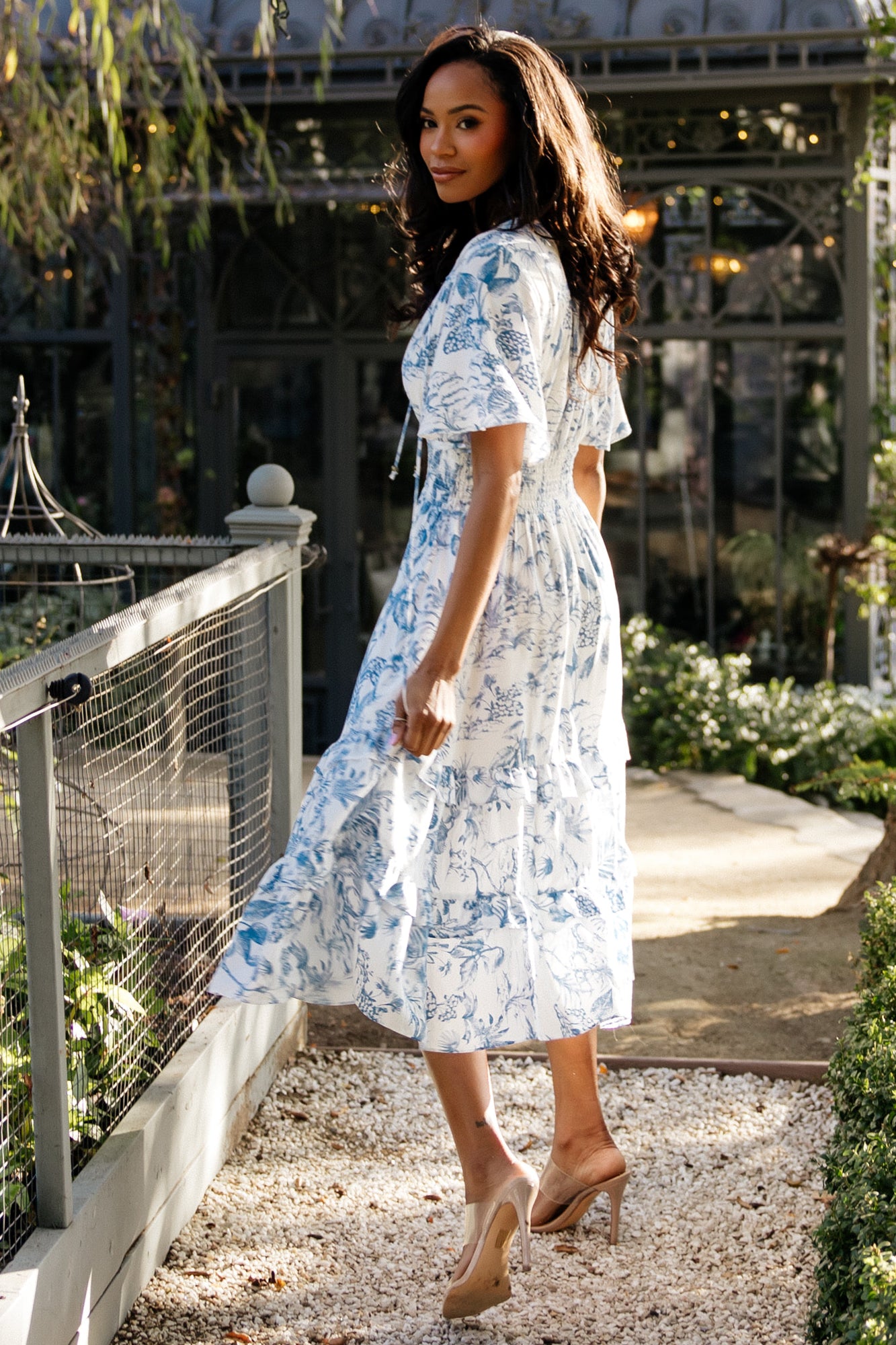 white midi boho dress Short Sleeve White Lace Midi Dress M