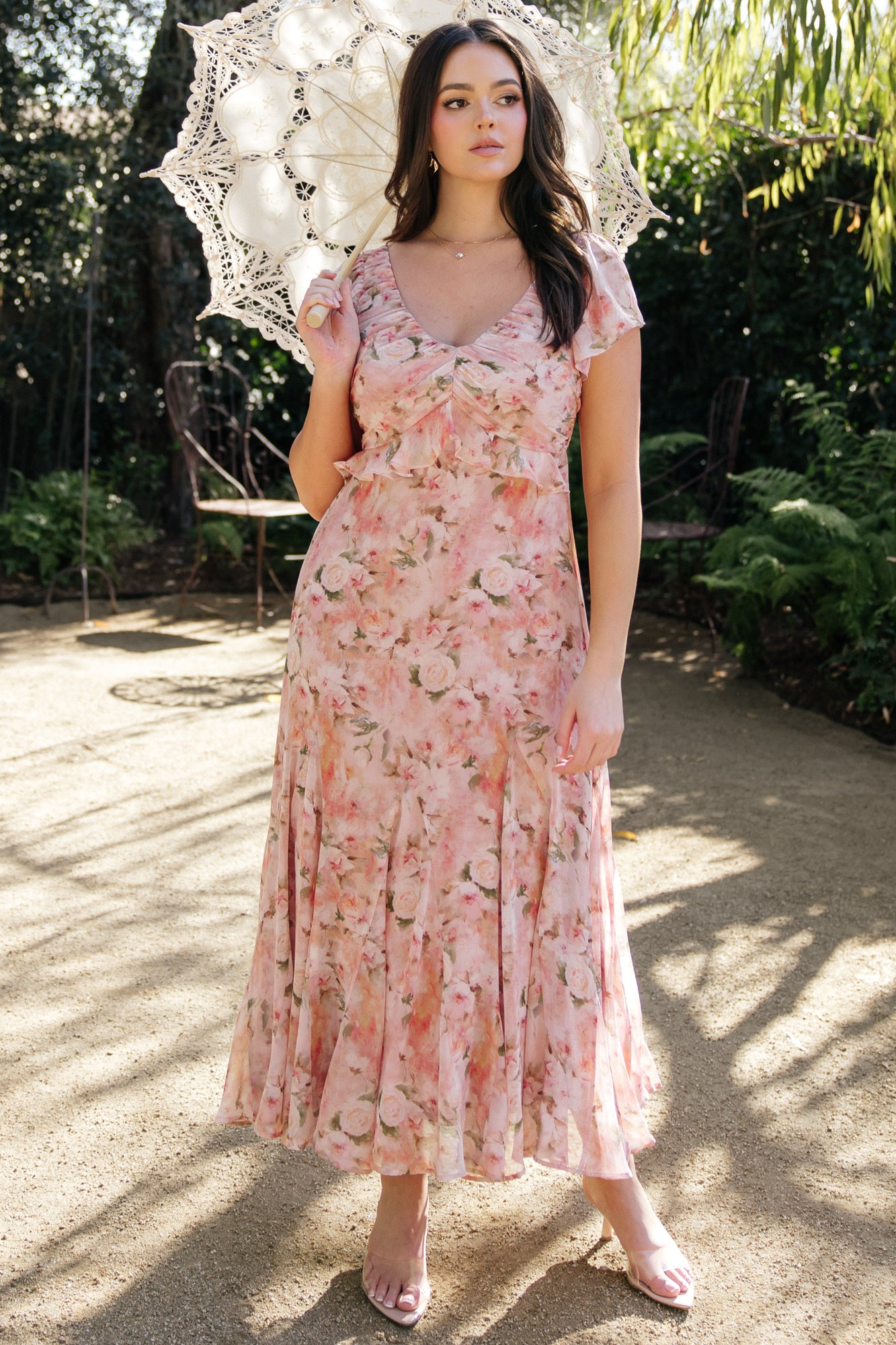 Teuila Midi Dress | Blush Floral