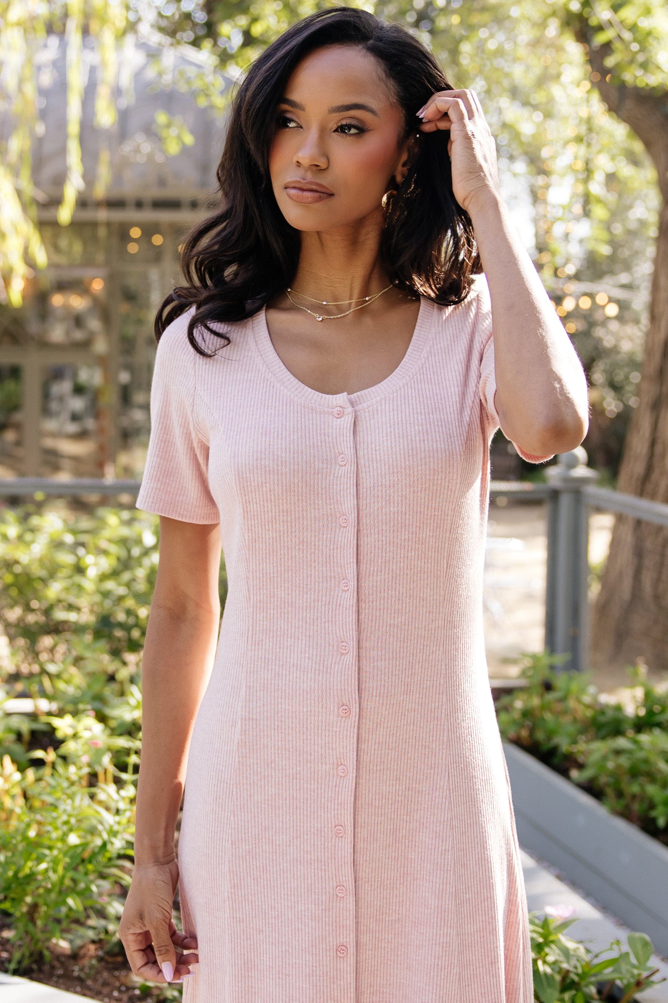 Baltic Born Womens Ocane Midi Dress | Blush | Size: Medium Baltic Born Womens Ocane Midi Dress | Blush | Size: Medium