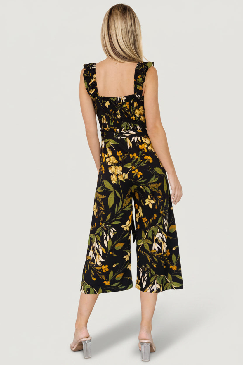 Gemma Jumpsuit | Black + Golden Floral