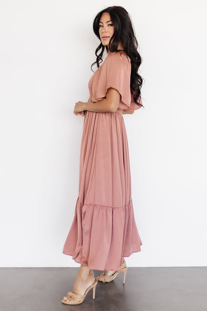 Lovell Smocked Midi Dress | Dark Mauve