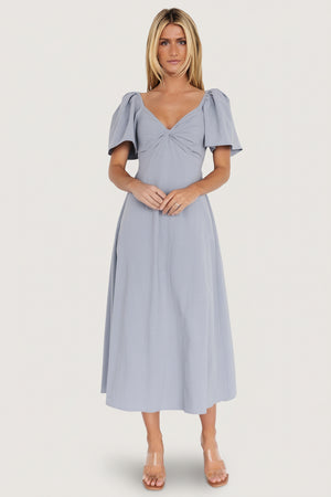 Indie Back Tie Dress | Dusty Blue