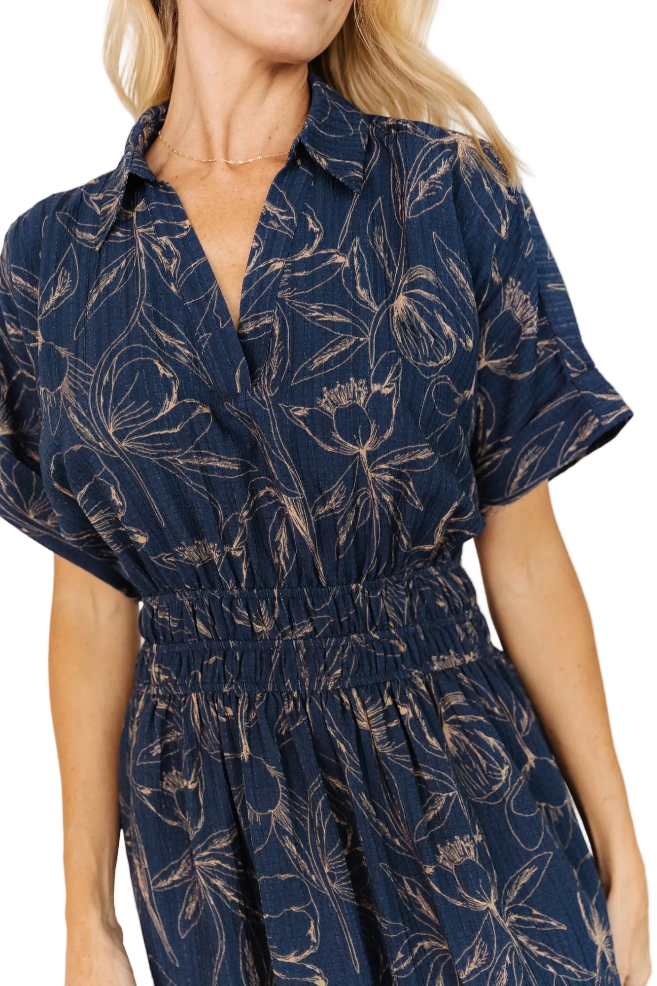 Hedda Tiered Maxi Dress | Deep Blue + Natural Floral