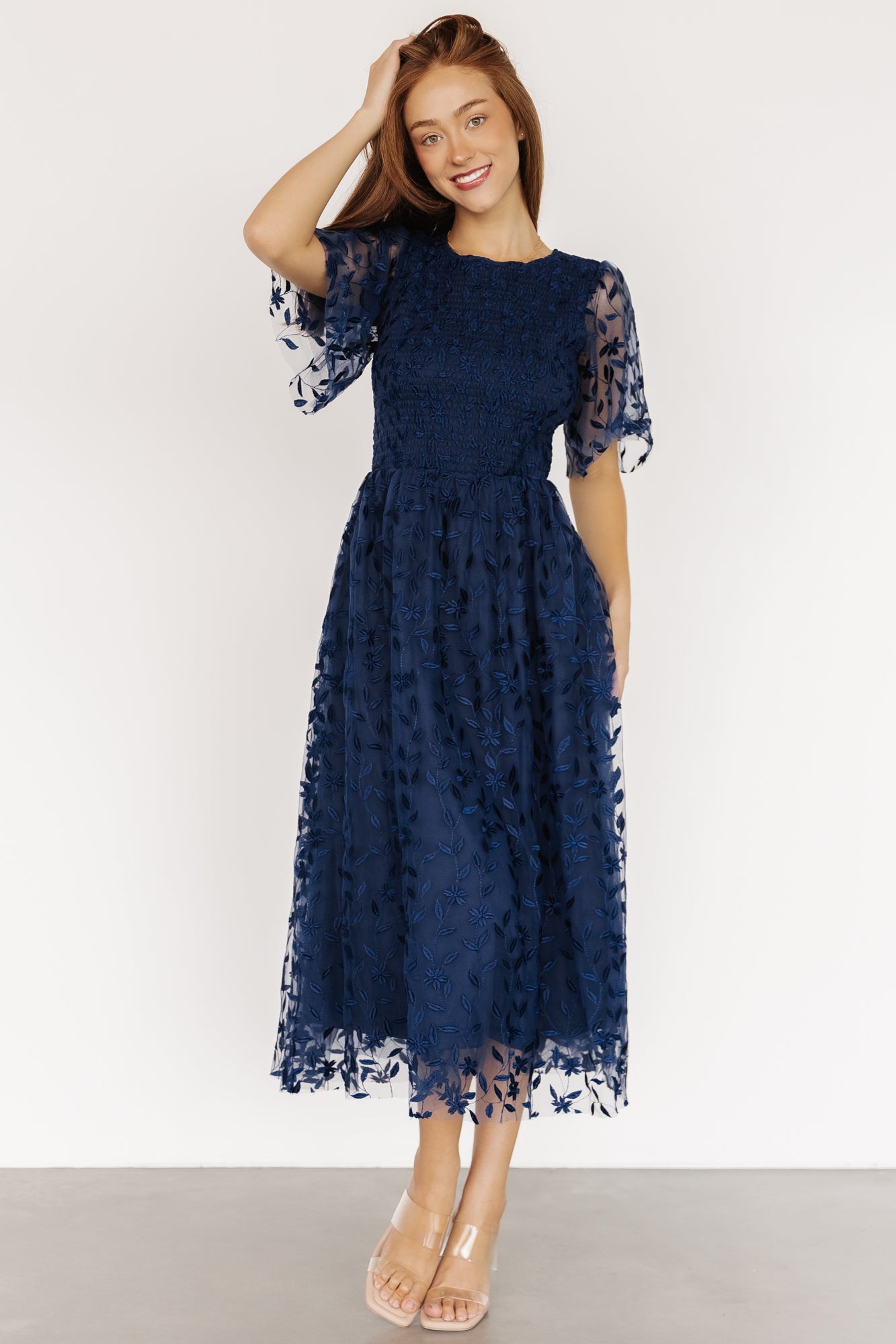 Baltic Born Womens Kendra Embroidered Dress | Navy | Size: Small Baltic Born Womens Kendra Embroidered Dress | Navy | Size: Small