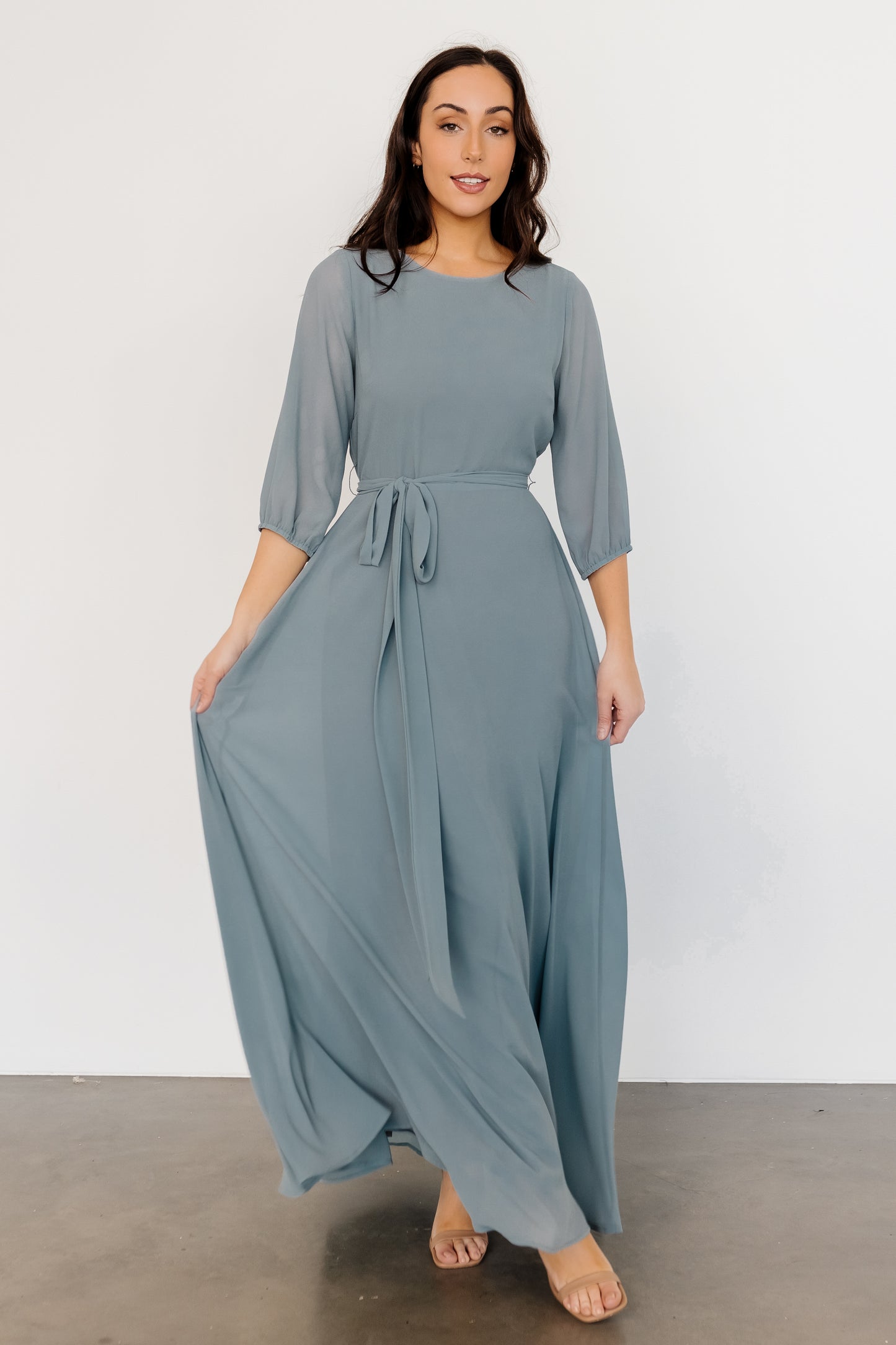 Rebecca Maxi Dress | Dusty Blue