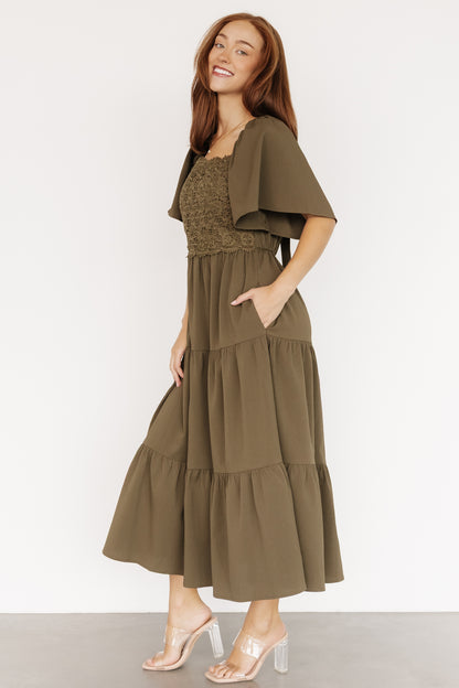 Fauna Lace Top Dress | Olive