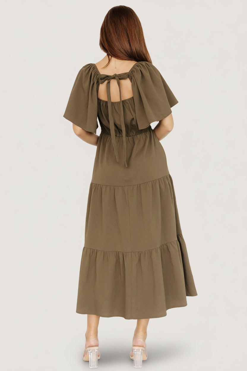 Baltic Born Womens Fauna Lace Top Dress | Olive | Size: Large Baltic Born Womens Fauna Lace Top Dress | Olive | Size: Large