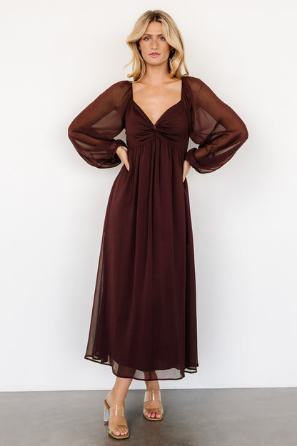 Dione Midi Dress | Mahogany