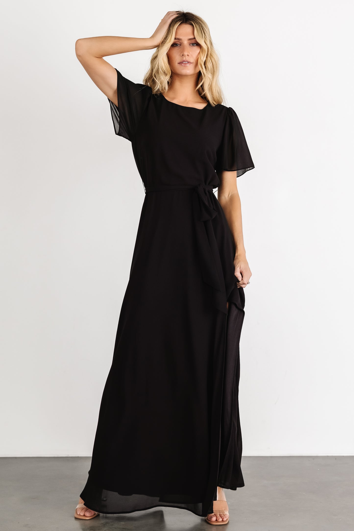 Naomi Short Sleeve Maxi Dress | Black