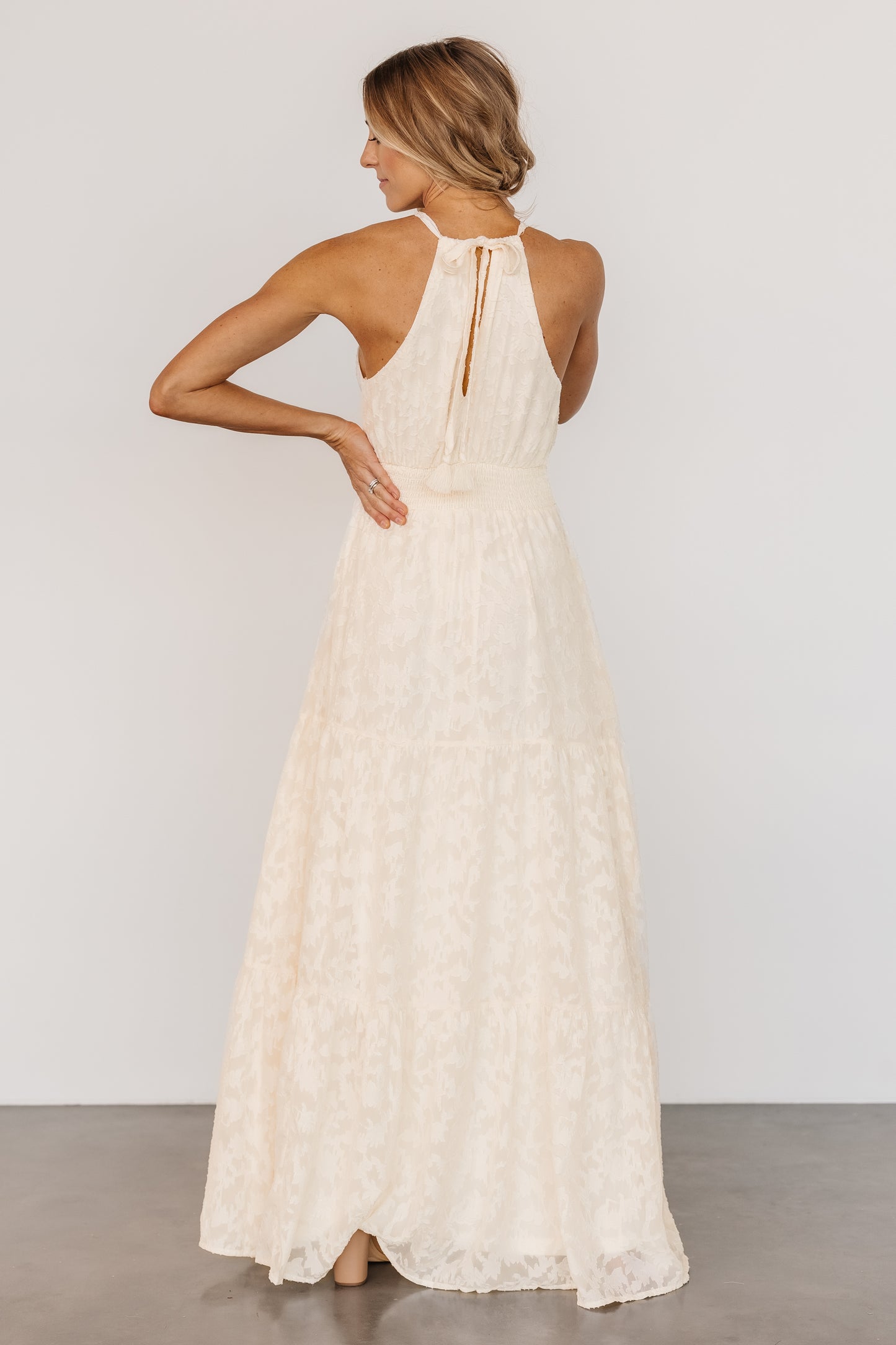 Eilish Embossed Maxi Dress | Cream