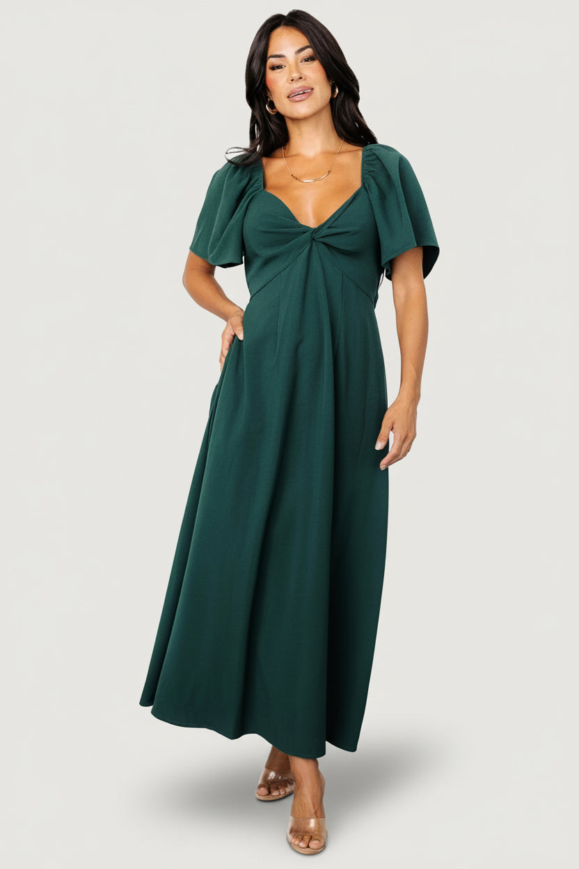 Baltic Born Womens Indie Back Tie Dress | Dark Green | Size: Small Baltic Born Womens Indie Back Tie Dress | Dark Green | Size: Small