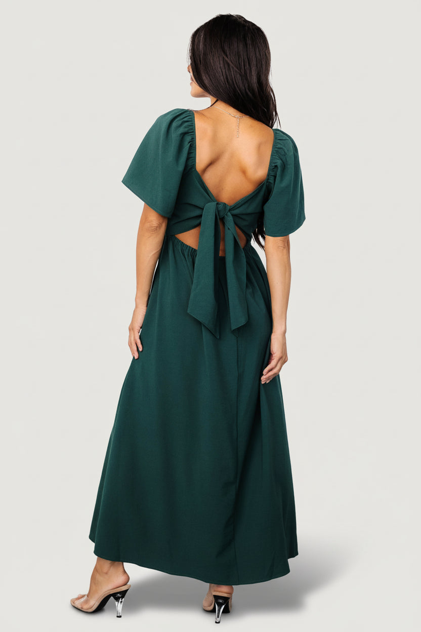 Baltic Born Womens Indie Back Tie Dress | Dark Green | Size: Medium Baltic Born Womens Indie Back Tie Dress | Dark Green | Size: Medium