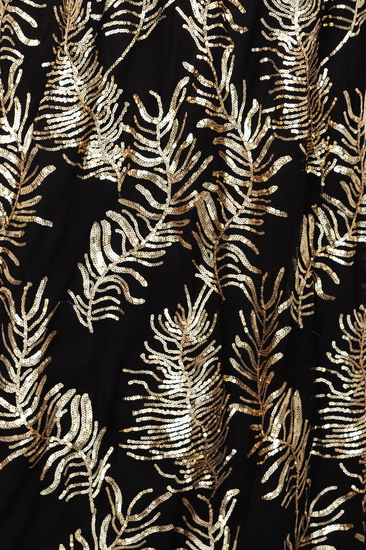 Fabric Swatch - Muse Sequin | Black + Gold
