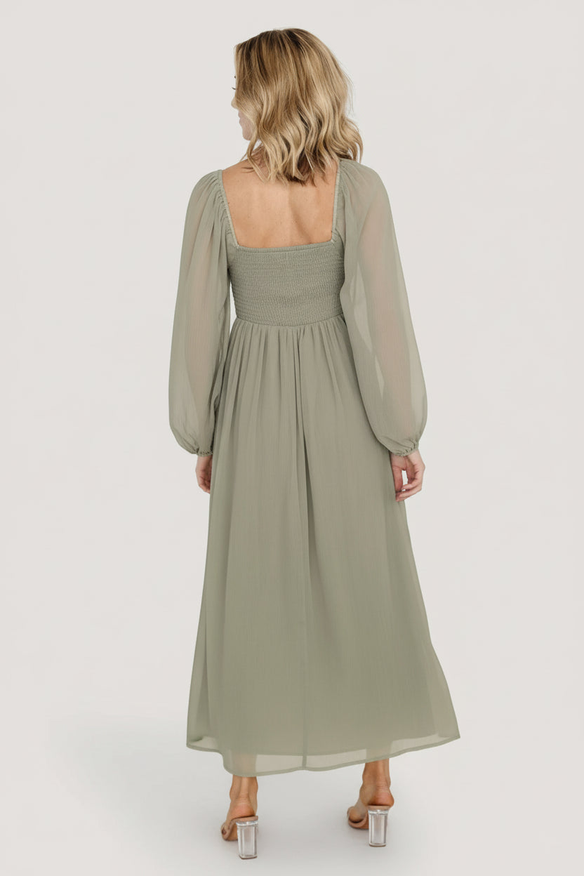 Dione Midi Dress | Dusty Olive