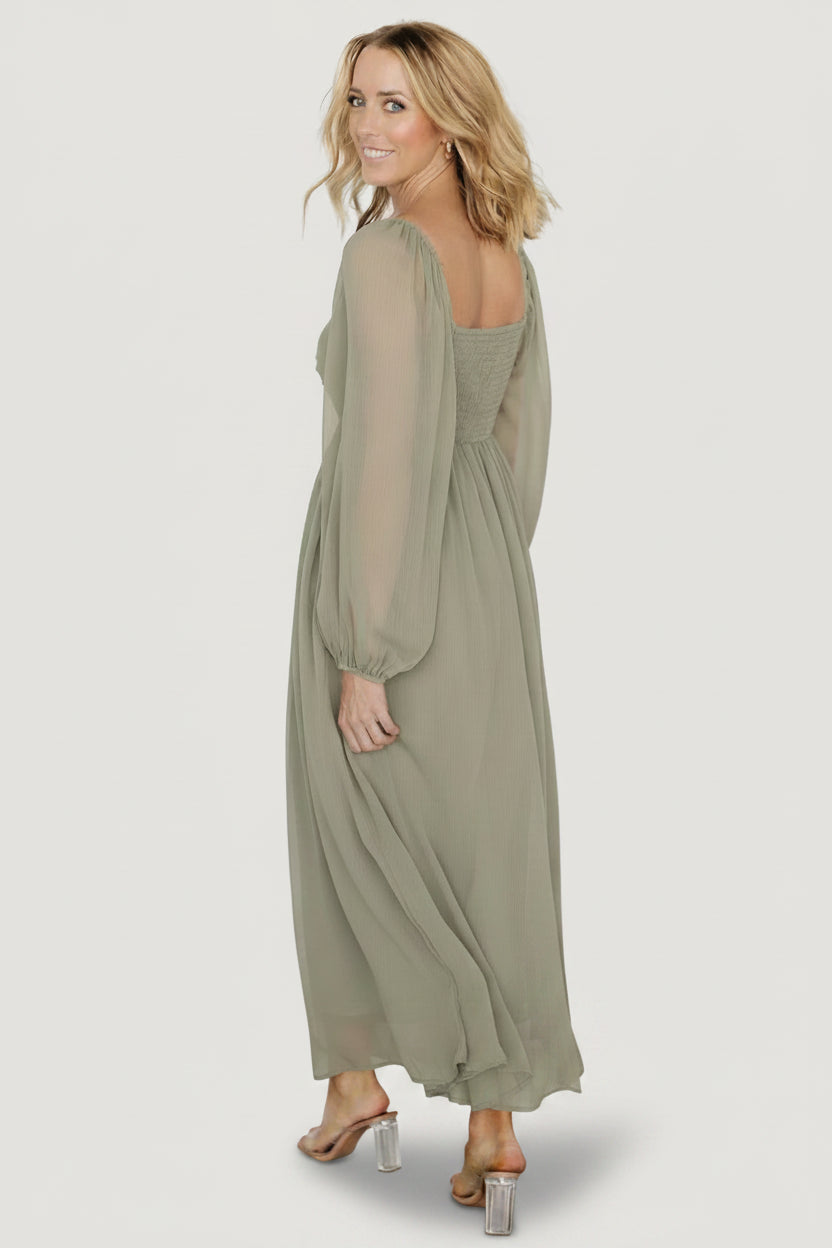 Dione Midi Dress | Dusty Olive