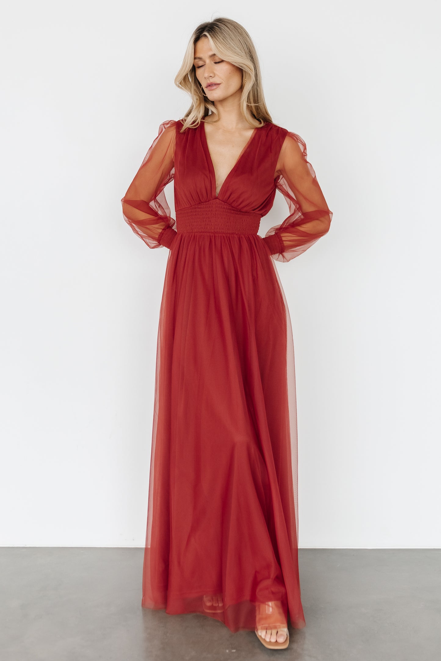 Layla Tulle Maxi Dress | Terracotta