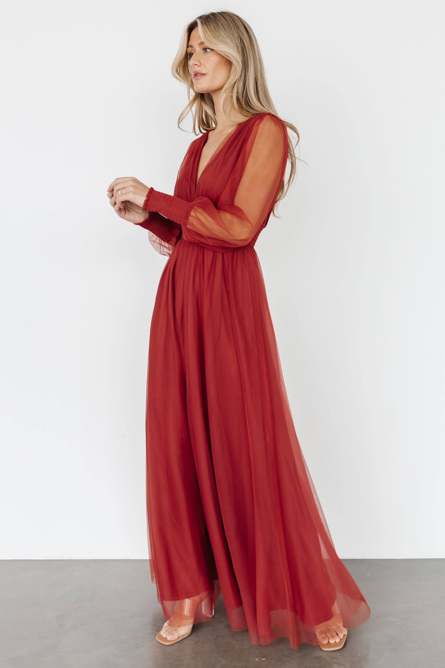 Layla Tulle Maxi Dress | Terracotta