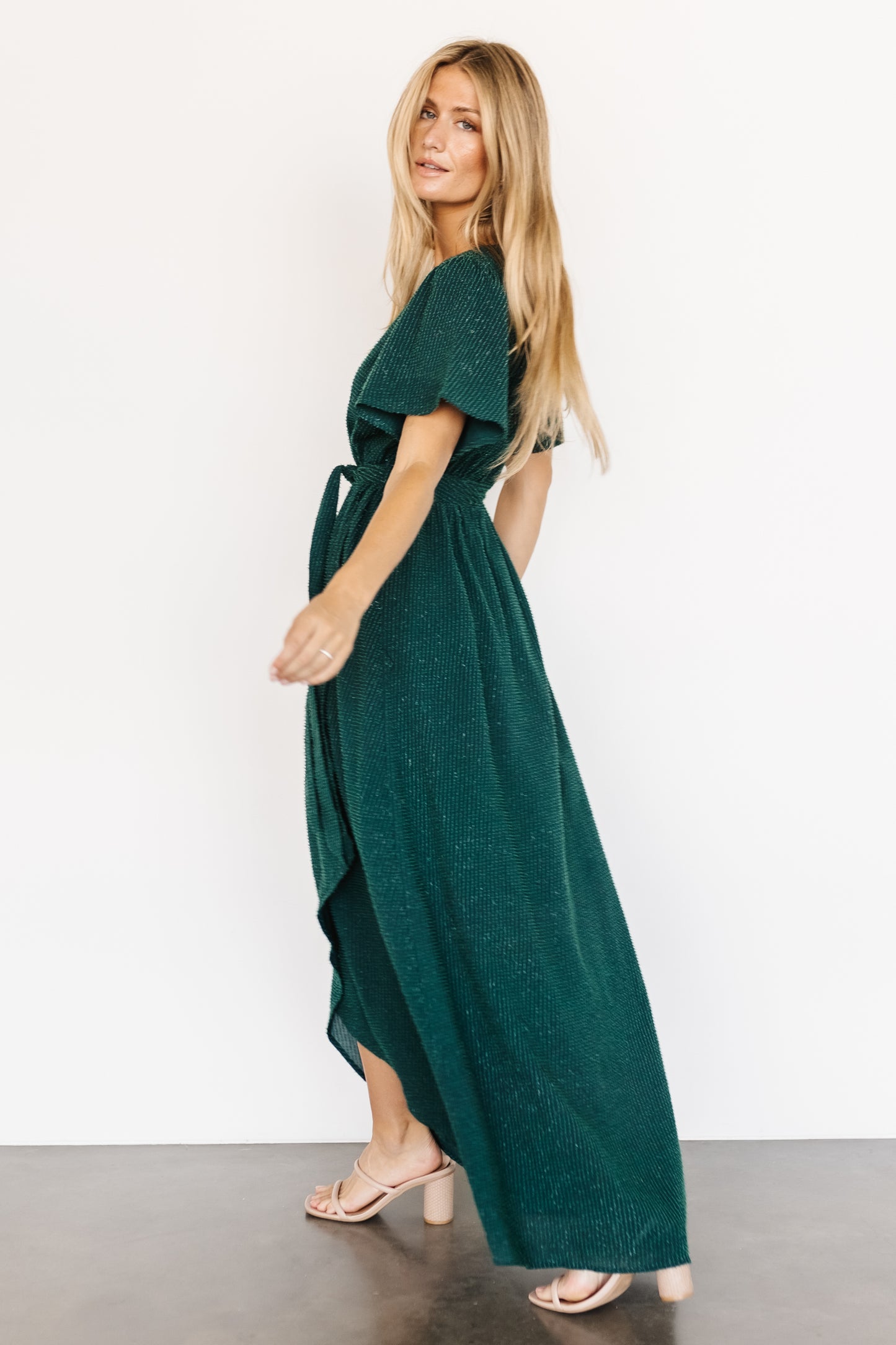 McCall Textured Maxi Dress | Dark Green