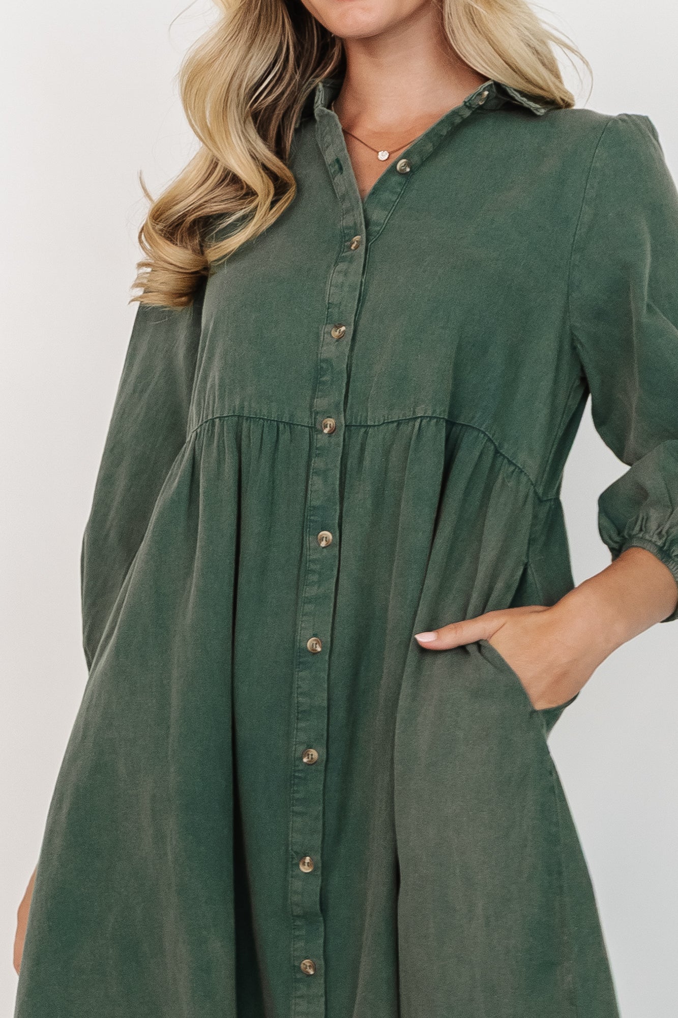 Sari Babydoll Dress Forest Green Cotton | Baltic Born Xs Sari Babydoll Dress Forest Green Cotton | Baltic Born Xs