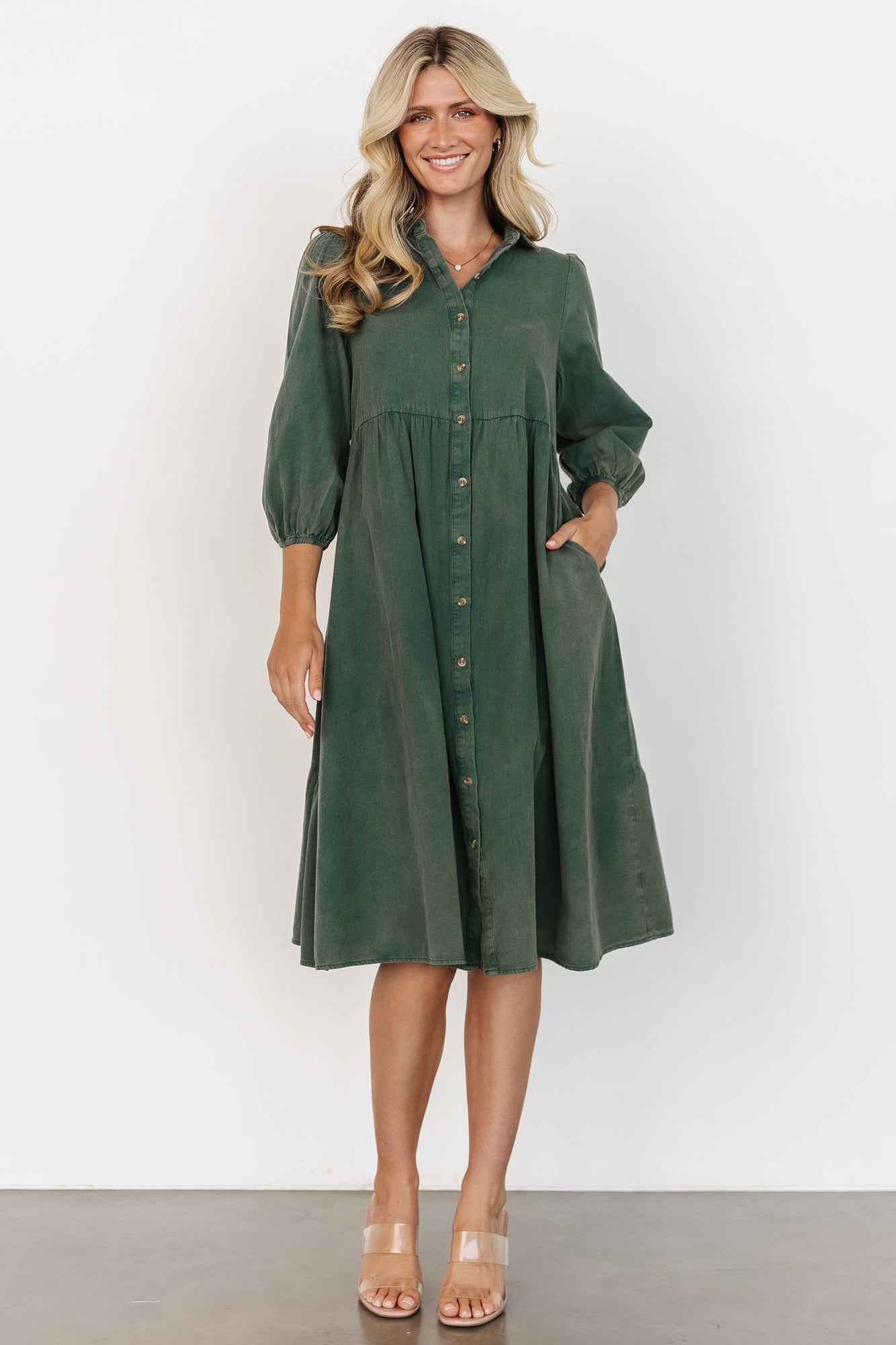 Baltic Born Womens Sari Babydoll Dress | Green