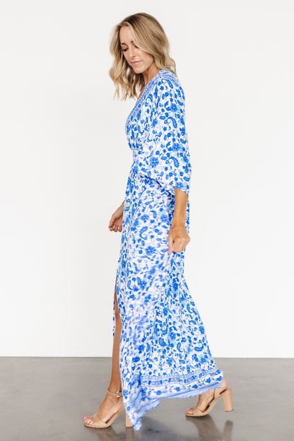 Watson Kimono Maxi Dress | Blue + White