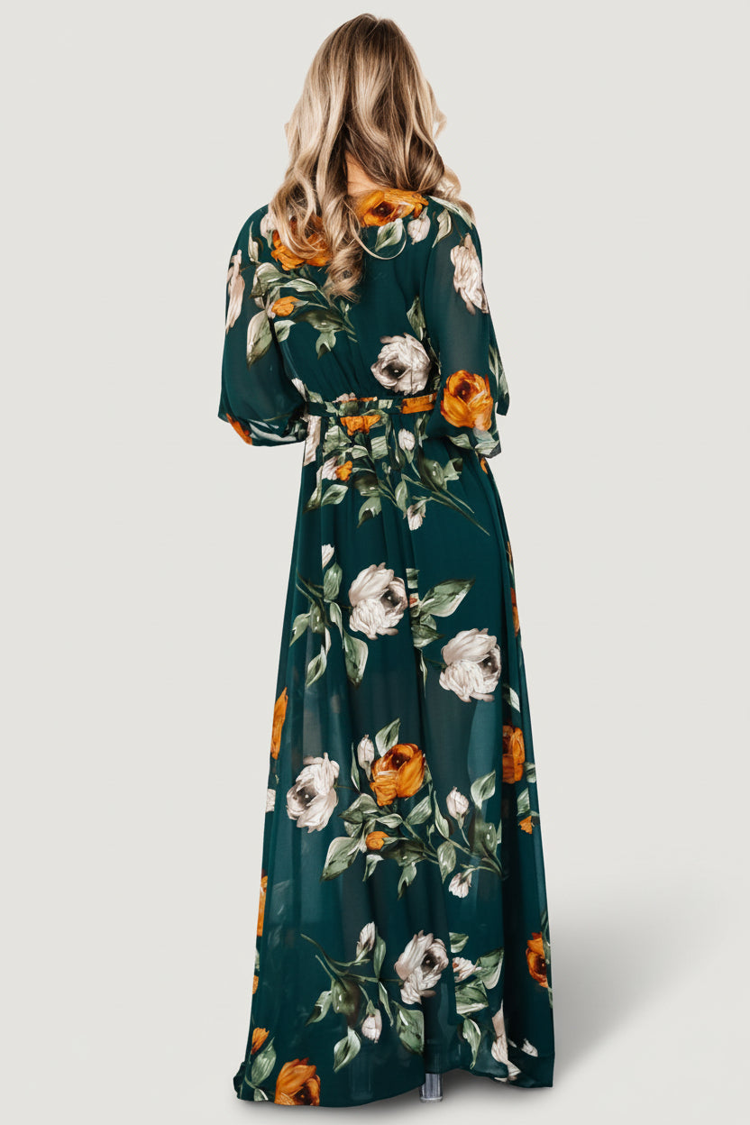 Baltic Born Womens Kia Kimono Maxi Dress | Deep Topaz Floral | Size: Small Baltic Born Womens Kia Kimono Maxi Dress | Deep Topaz Floral | Size: Small