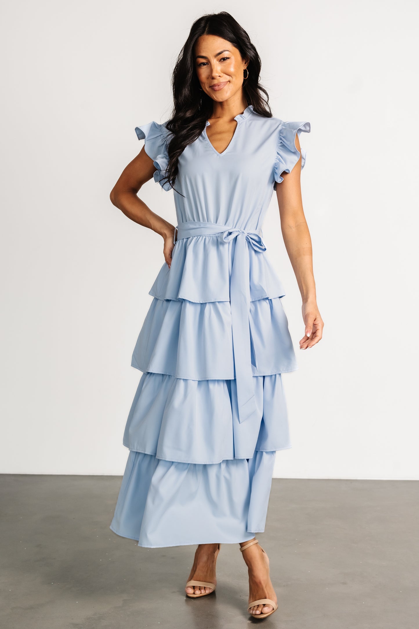 Chrysanthi Tiered Dress | Light Blue