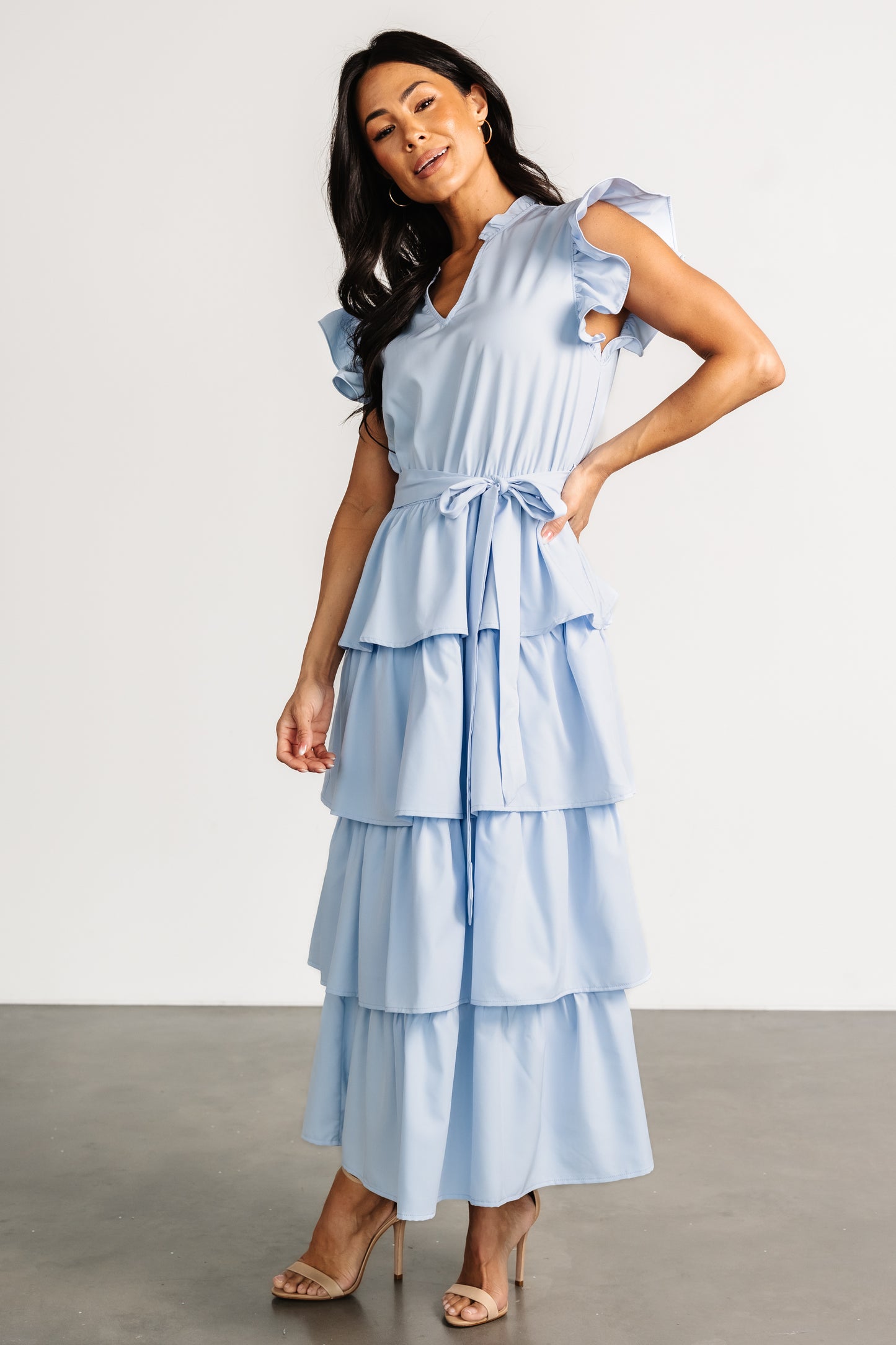 Chrysanthi Tiered Dress | Light Blue