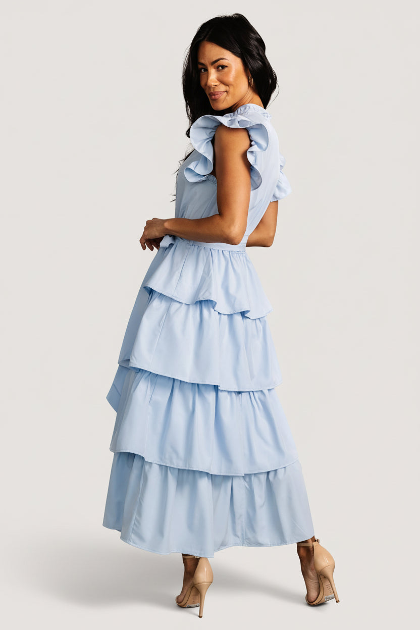 Chrysanthi Tiered Dress | Light Blue