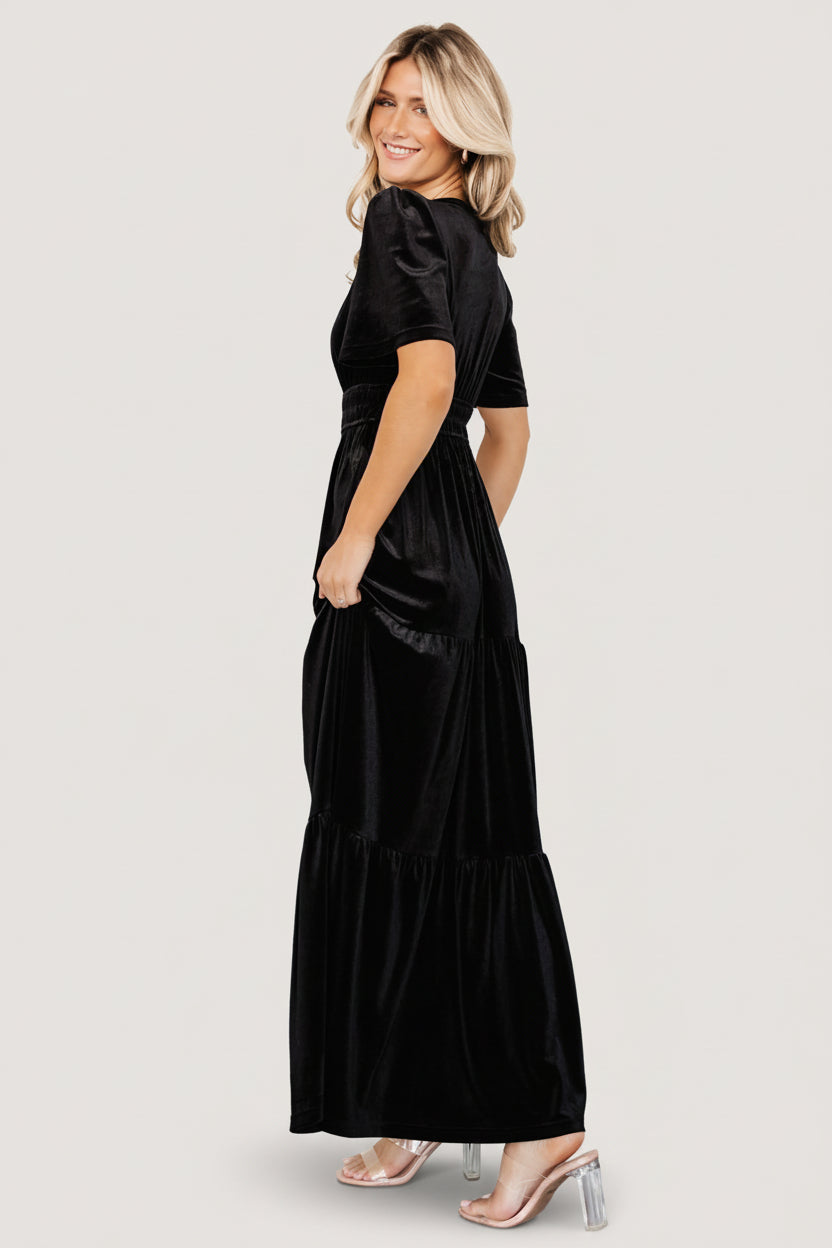 Baltic Born Womens Artemis Velvet Maxi Dress | Black Baltic Born Womens Artemis Velvet Maxi Dress | Black
